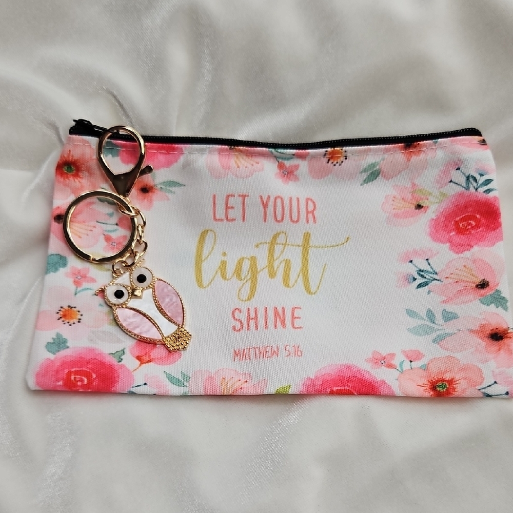Floral Christian Bible Makeup Bag Motivational Cosmetic Case Faith-Based Gifts